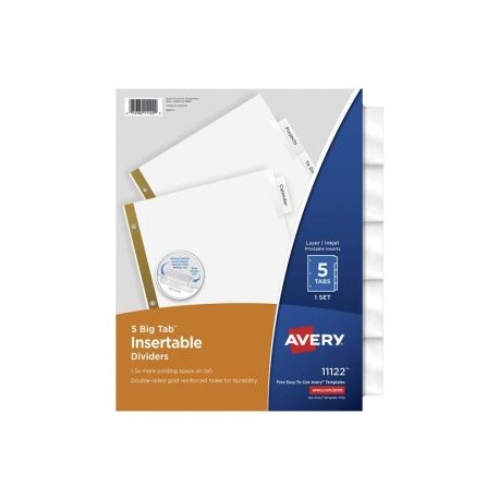 AVE-SEP-11122 / 11122 Separador Blanco Carta 5 Divisiones