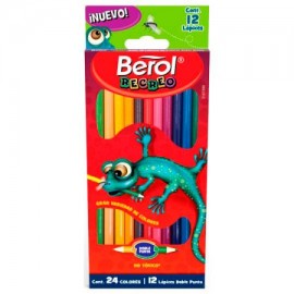 BER-COL-2107 / 2107590 Colores Berol Recreo de Doble Punta Surtidos 12pz