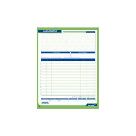EST-CUA-0250 / 0250 Póliza cheque 1/2 carta Block con 50 hojas