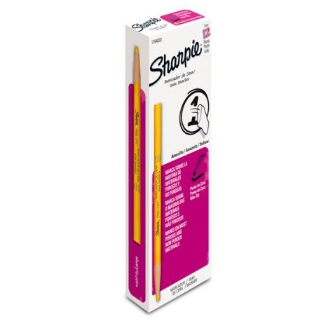 BER-MAR-11942C / 1764032 Marcador de Cera Sharpie Amarillo 12pz