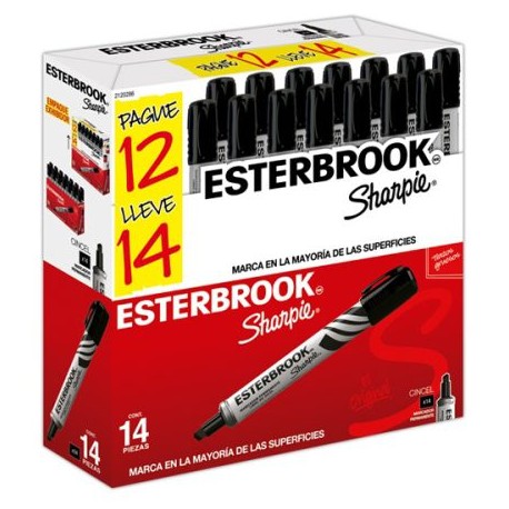 BER-MAR-2120286 / 2120286 Marcador Esterbrook Negro 12pz +2 gratis