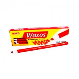 BAC-MAR-WAXO12R / MR137 Marcador de Cera Waxos Rojo 12pz