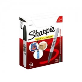 BER-MAR-S12MAS2 / 2102504 Marcador Permanente Sharpie Punto Fino Negro 12pz +2 gratis