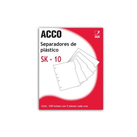 ACO-SEP-P0560 / P0560 Separador plástico 5 divisiones ACCO tamaño carta