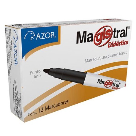 AZO-MAR-84002C / 301.84002 Marcador Magistral Didactico Rojo 12pz