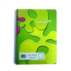 EST-CUA-C186 / 0186 Cuaderno espiral forma francesa Estrella cuadro chico 5 mm 100 hojas