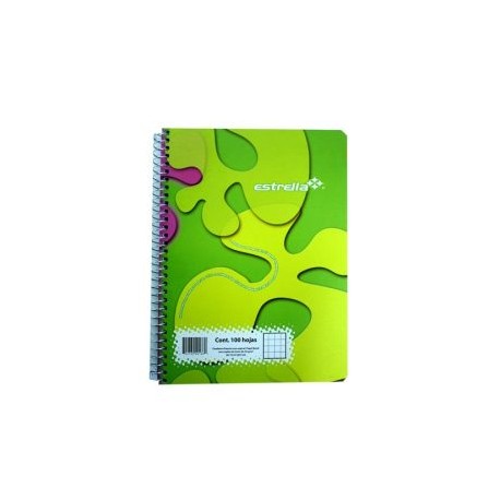 EST-CUA-C186 / 0186 Cuaderno espiral forma francesa Estrella cuadro chico 5 mm 100 hojas