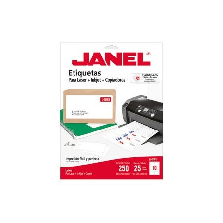 JAN-ETI-5163-25 / 1085163101 ETIQUETA BLANCA JANEL 51X102MM C/250