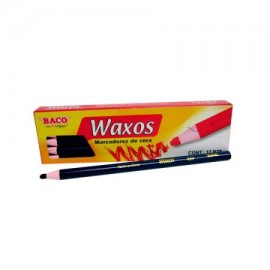 BAC-MAR-WAX12AZ / MR140 Marcador de Cera Waxos Azul 12pz