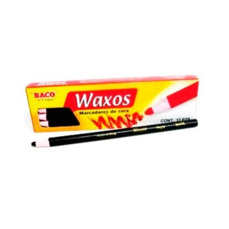 BAC-MAR-WAXO12N / MR139 Marcador de Cera Waxos Negro 12pz