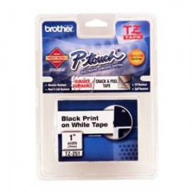 BRO-CIN-TZ251 / TZE251 CINTA BROTHER NEGRO SOBRE BLANCO DE 24MM