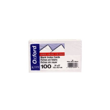 ESS-TARJ-30 / 30 TARJETA INDICE BLANCA 3 X 5 PULG.