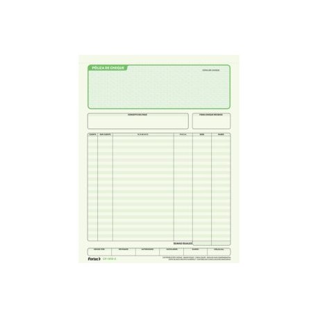 FTC-POL-CP1013C / CP-1013-C P?liza de Cheque c/carb?n carta 3 BLO