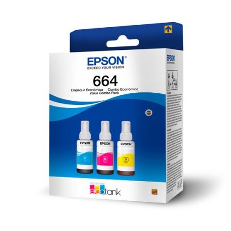 EPS-TIN-3PT6645 / T664520-3P KIT TINTAS EPSON T664 COLOR 3 PZAS