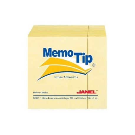 JAN-PST-303204 / 6560303204 CUBO MEMO TIP AMARILLO 3X3 PULG PZA