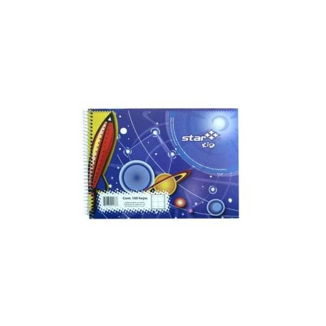 EST-CUA-C168 / 0168 Cuaderno espiral forma italiana Estrella cuadro grande 7mm 100 hojas