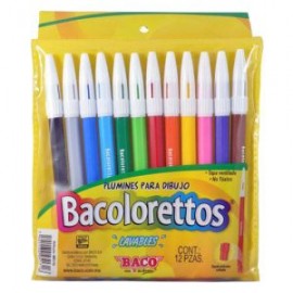 BAC-PLU-ETTO12 / MR119 Plumones para Dibujo Bacoloretto 12pz