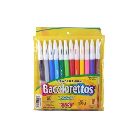 BAC-PLU-ETTO12 / MR119 Plumones para Dibujo Bacoloretto 12pz