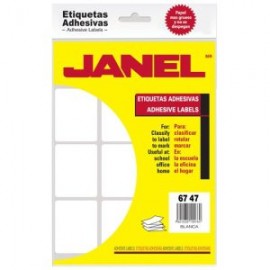 JAN-ETQ-13 / 1006747100 Etiqueta blanca Janel clasica No.13 con 180 etiquetas de 67x47mm