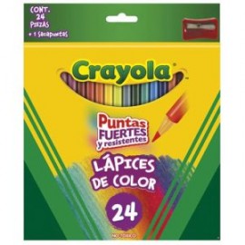 CRA-COL-684024 / 68-4024 lapices de colores con sacapuntas 24p