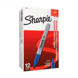 BER-MAR-8019012 / 1812764 Marcador Permanente Sharpie Punto Fino Azul 12pz