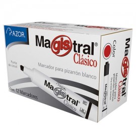 AZO-MAR-83402C / 301.83402 Marcador Magistral Clasico Rojo 12pz