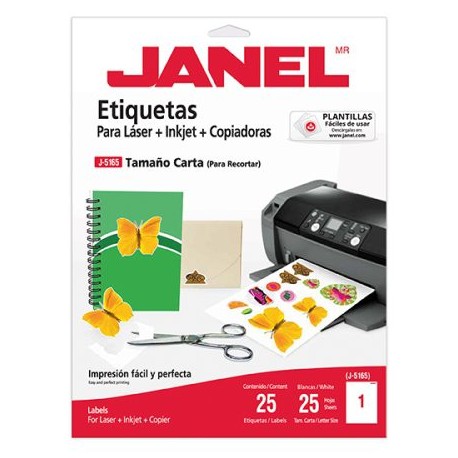 JAN-ETI-5165-25 / 1085165101 ETIQUETA BLANCA JANEL T/CARTA C/25