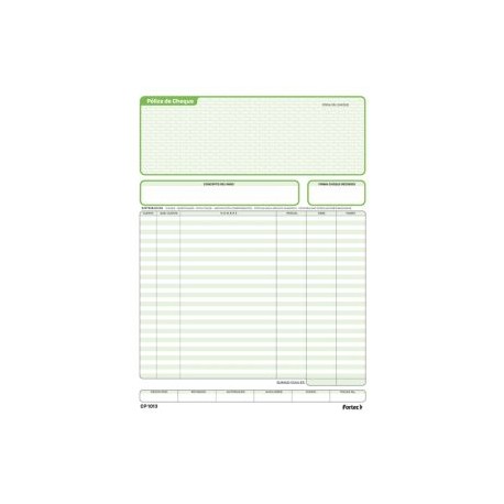 FTC-POL-CP1013 / CP-1013 P?liza de Cheque Carta c/3 blocks