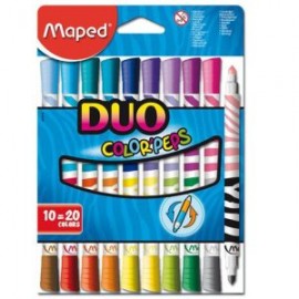 MPD-PLU-847010 / 3154148470106 PLUMONES DE COLORES DUO 10 PIEZAS