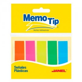 JAN-SEP-16795 / 6570516795 Señales plásticas memo tip 5 colores bolsa con 125 señales neón