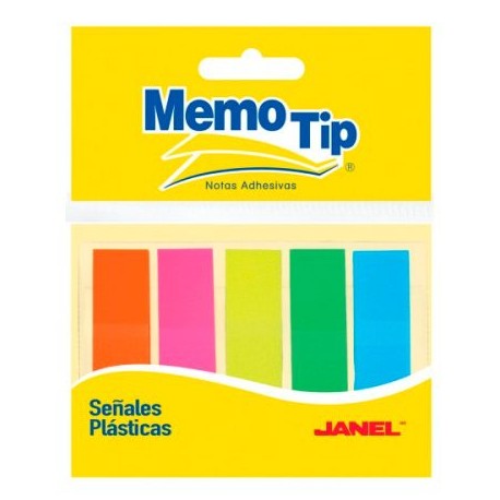 JAN-SEP-16795 / 6570516795 Señales plásticas memo tip 5 colores bolsa con 125 señales neón