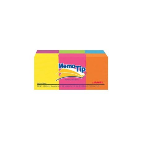 JAN-PST-0102397 / 6560102397 BLOCKS MEMO TIP NEON 1.5X2 PULG C/12