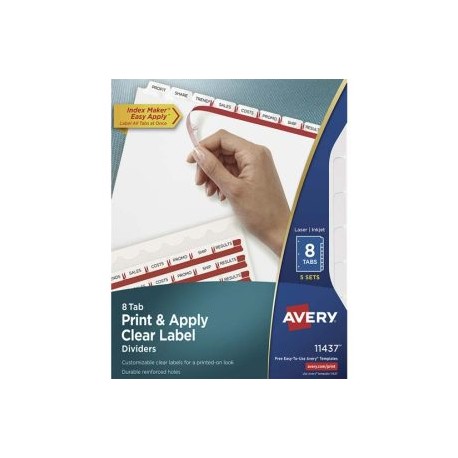 AVE-SEP-11437 / 11437 Separador Blanco Carta 8 Divisiones
