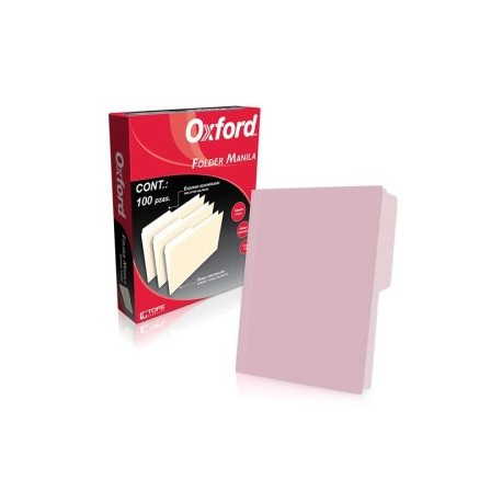 ESS-FOL-M750PIN / M750 1/2 PIN FOLDER OXFORD CARTA ROSA C/100