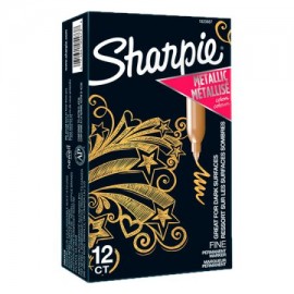 BER-MAR-1823812 / 1823887 Marcador Permanente Sharpie Dorado 12pz