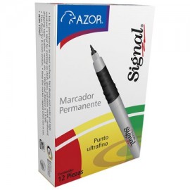 AZO-MAR-37001C / 301.37001 Marcador Signal Ultrafino Negro 12pz