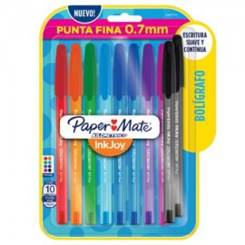 BER-BOL-2107771 / 2107771 Boligrafo Paper Mate Inkjoy Punto Fino Surtido 10pz