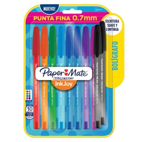 BER-BOL-2107771 / 2107771 Boligrafo Paper Mate Inkjoy Punto Fino Surtido 10pz