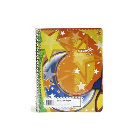 EST-CUA-178 / 178 Cuaderno espiral forma francesa Estrella raya 100 hojas