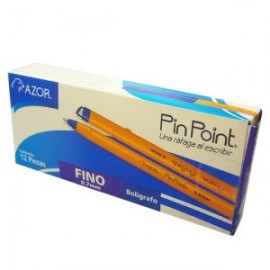 AZO-BOL-6820A / 301.6820AZ Boligrafo Pin Point Punto Fino Azul 12pz