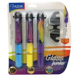 AZO-MAR-22326NV / 301.232326NVA Marcador Aquarelo Glass Jr Surtido 3pz