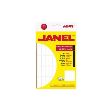 JAN-ETQ-6 / 1001338100 Etiqueta blanca Janel clasica No.6 con 900 etiquetas de 13x38mm