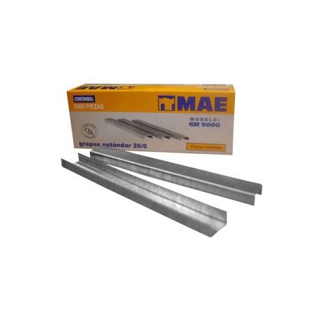 MAE-GRA-GR5000 / GR-5000 Grapa estandar 26/6 caja c/5000 pzas