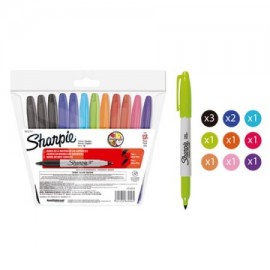 BER-MAR-TSURT12 / 1812781 Marcador Permanente Sharpie Doble Punta Surtido 12pz