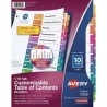 AVE-SEP-11135 / 11135 Separador Blanco Carta 10 Divisiones Pestañas Multicolor