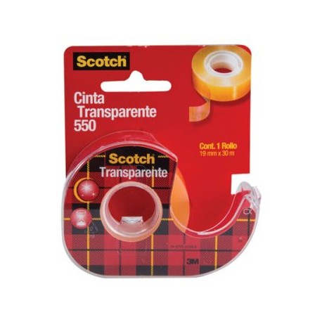 P3M-ADS-55019XD / MC900170226 Cinta 550 transparente Scotch 3M 19×30 1 pieza con despachador