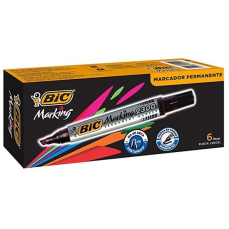 BIC-MAR-23006NE / 70330316904 Marcador Permanente Bic Marking 2300Negro 6pz