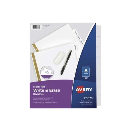 AVE-SEP-23078 / 23078 Separador Blanco Carta 8 Divisiones
