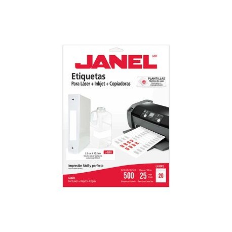 JAN-ETI-5261-25 / 1085261101 ETIQUETA BLANCA JANEL 25X102MM C/500