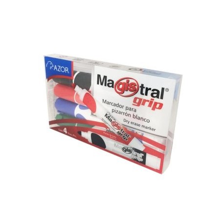 AZO-MAR-8394 / 301.8394 Marcador Magistral Grip Surtido 4pz